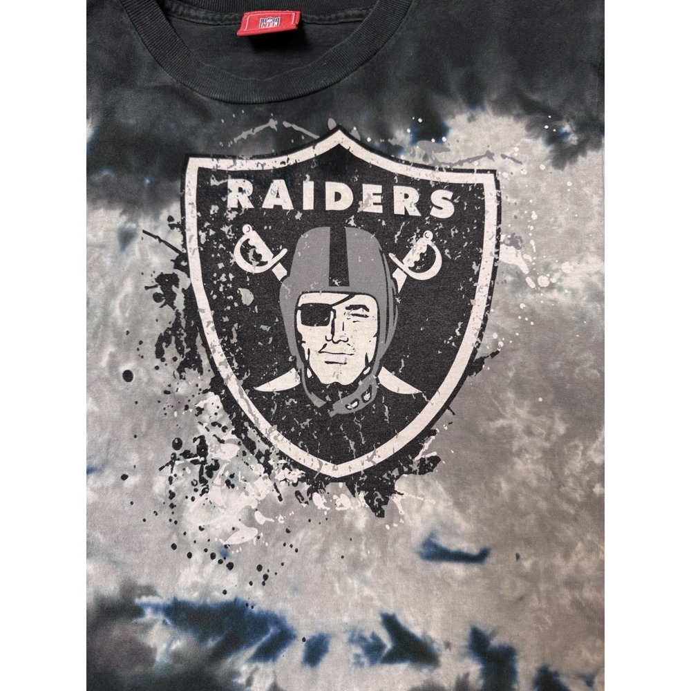Vintage Oakland Raiders Tie Dye Splash Mens Medium T-Shirt Single Stitch NFL - Picture 2 of 9